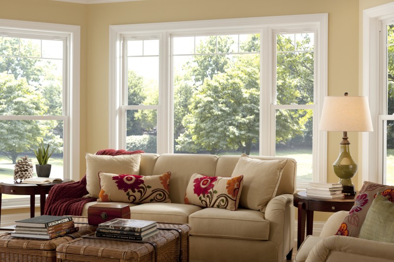 Picture Window with Flanking Double Hung Windows