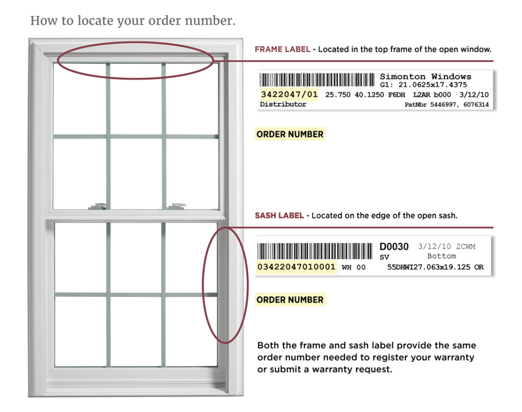 Locate Your Order Number Simonton