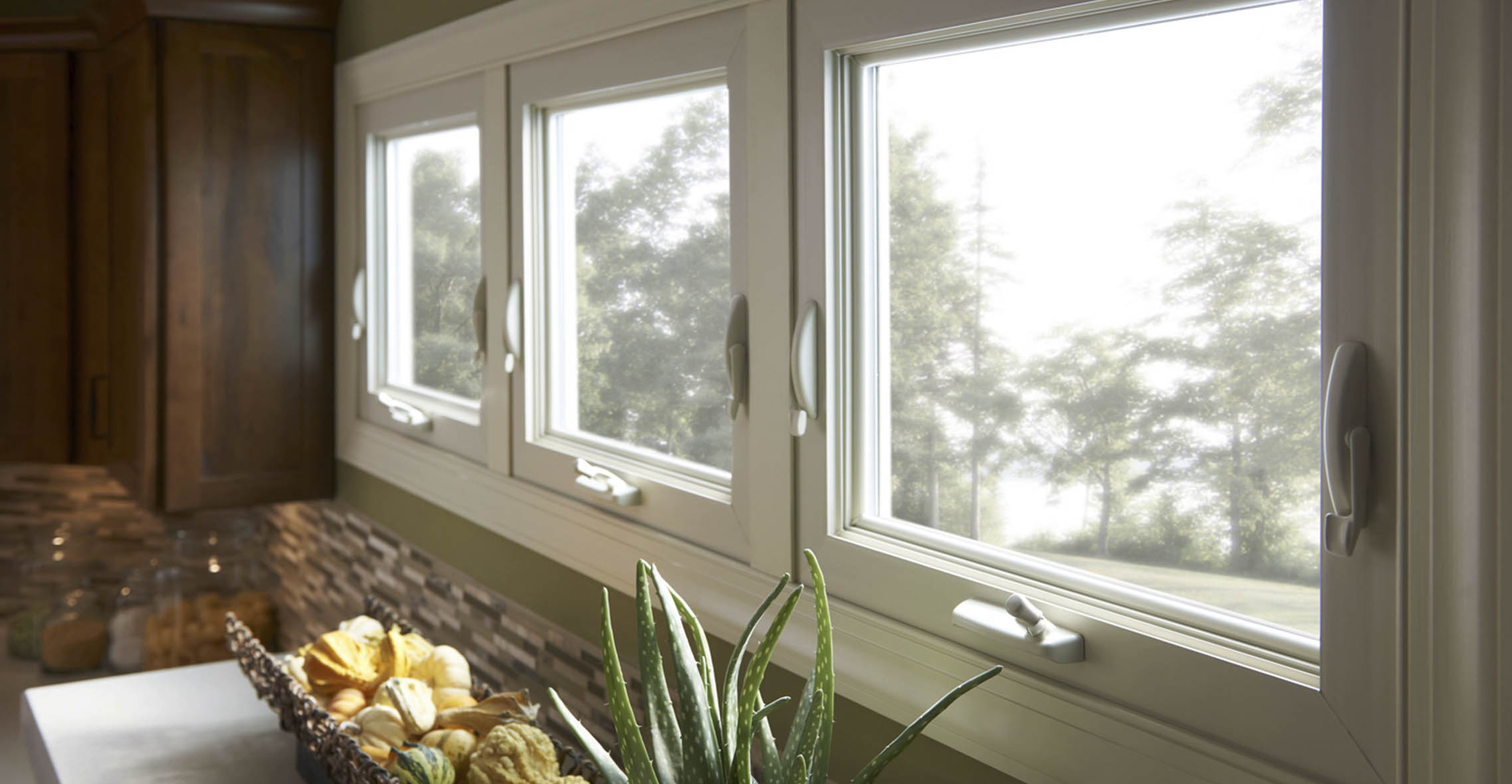 Trio of kitchen awnings 