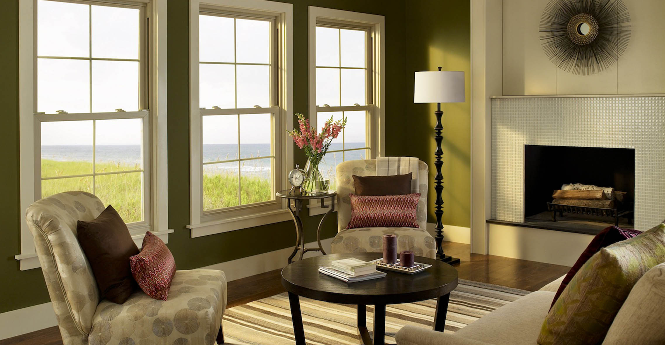 Trio of double hung windows Simonton